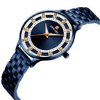 Ladies quartz watch with diamond band